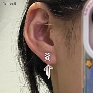 Flymesit ใหม่ ต่างหูสตั๊ด ประดับโบว์ สีขาว สวยหรู สไตล์วินเทจ เครื่องประดับแฟชั่น ปาร์ตี้ สําหรับผู้หญิง EN