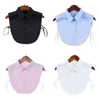 San* โช้กเกอร์ผูกปกเสื้อ ผู้หญิง ปลอกคอปลอม ปรับได้ สีพื้น ถอดออกได้ ปลอกคอเทียม