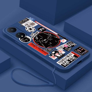 [ฟรีสายคล้อง] Oppo A58 4G A 58 A78 4G ซิลิโคนเหลว Star Wars เคส ขอบสี่เหลี่ยม เต็มรูปแบบ เคสนิ่ม