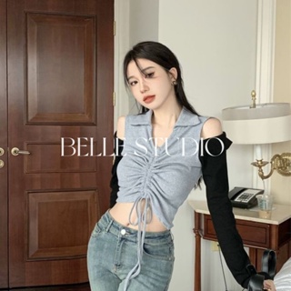 BELLE STUDIO เสื้อแขนยาว
เสื้อยืดแขนยาวผู้หญิง
คอวี Bottom ปิดไหล่ด้านบน BEL235