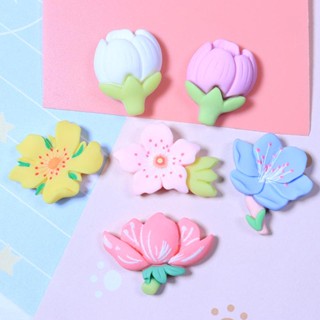 ดอกบัว ดอกซากุระ เรซิน เครื่องประดับ อุปกรณ์เสริม diy ครีม เคสโทรศัพท์ หูฟัง เคสตกแต่ง 10 ชิ้น