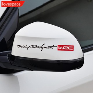 Lovespace สติกเกอร์ไวนิล WRC ลายทาง สําหรับติดมือจับประตูรถยนต์ J2M2 4 ชิ้น