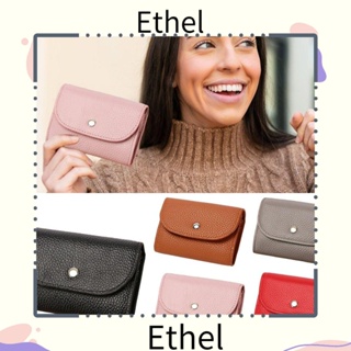 Ethel1 กระเป๋าสตางค์ หนัง PU ใบเล็ก จุของได้เยอะ แบบพกพา ใส่บัตรเครดิต เหรียญได้ สําหรับผู้หญิง และผู้ชาย