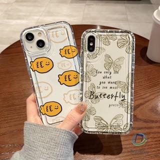 คู่เคสโทรศัพท์โปร่งใสสำหรับ Iphone 11 12 13 14 15 Pro Max XR X XS 7 6 8 Plus SE ปลาผีเสื้อ อ่อนนุ่มกันกระแทกเปลือก