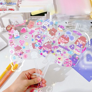 [cxGUYU] พัดสติกเกอร์ใส ลายการ์ตูนอนิเมะ Kawaii น่ารัก แฮนด์เมด DIY สําหรับเด็ก 1 ชุด