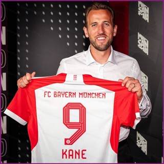 ใหม่ เสื้อยืดกีฬา แขนสั้น ลายทีมฟุตบอล Bayern Munchen Home Harry Kane พลัสไซซ์ 2023-24 สําหรับผู้ชาย และผู้หญิง