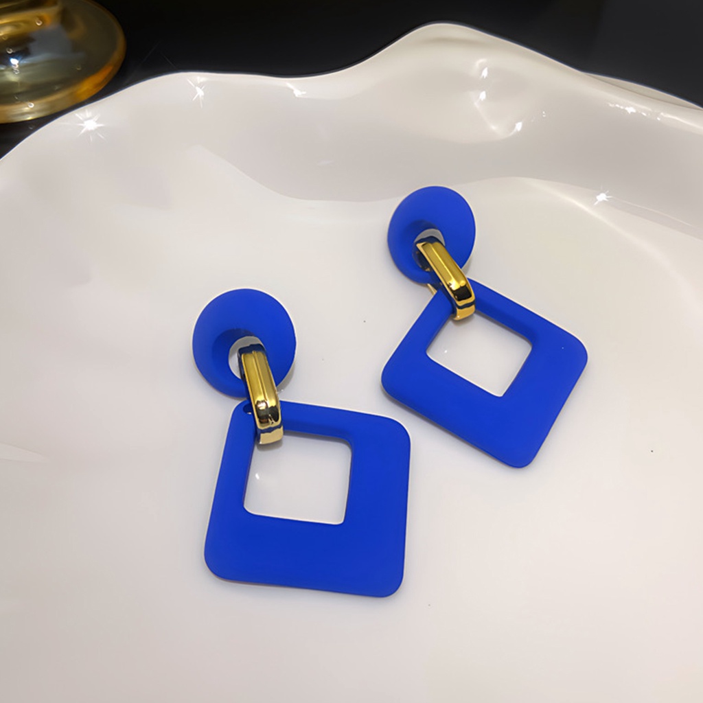 ผู้หญิงเลดี้แฟชั่นเรขาคณิตโบโฮกลีบดอกไม้ใหญ่จี้หยดต่างหูโลหะผสม - รูปที่ 2