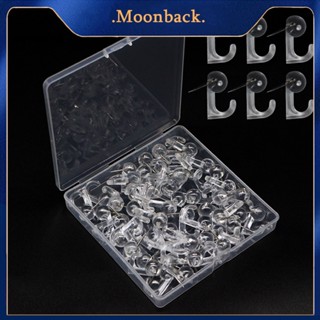 &lt;moonback&gt; หมุดปักแผนที่ พร้อมกล่องพลาสติก หมุดปักบอร์ด อเนกประสงค์ 50 ชิ้น พร้อมตะขอพลาสติก สําหรับบ้าน ออฟฟิศ