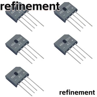 Refinement วงจรเรียงกระแสไดโอด 4-Pin KBU2510 เฟสเดียว อิเล็กทรอนิกส์ 1000V 25A คลื่นเต็มรูปแบบ เชื่อมต่อไดโอด 5 ชิ้น