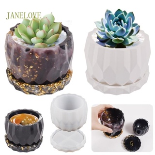 Jlove Succulents แม่พิมพ์กระถางดอกไม้ แจกันกลม ปูนปลาสเตอร์ ปูนปลาสเตอร์ ซีเมนต์ ที่วางเทียน แม่พิมพ์