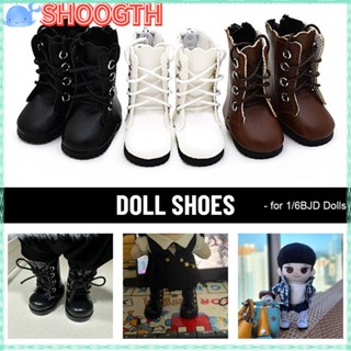 Shoogth รองเท้าบูทหนัง ความยาวเข่า แฟชั่น สําหรับตุ๊กตา 1/6BJD 1 คู่