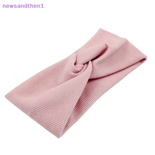 Newsandthen1 ที่คาดผม สีพื้น สําหรับผู้หญิง โยคะ นิตติ้ง ยืดหยุ่น ที่คาดผม ผ้าโพกหัว แต่งหน้า ที่คาดผม วินเทจ อุปกรณ์เสริม ดี