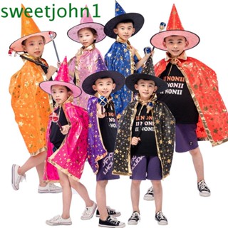 Sweetjohn ชุดเสื้อคลุมฮาโลวีน พร้อมหมวกพ่อมด แม่มด สําหรับเด็กผู้หญิง