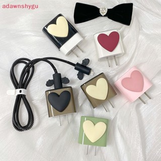 Adagu ชุดเคสอะแดปเตอร์สายชาร์จ 18W 20W แบบใส ลายการ์ตูนน่ารัก สําหรับโทรศัพท์