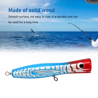 Fishi Popper Fishing Lure สีที่น่าสนใจ Basswood สะท้อนแสง 7.1in 3oz ขนาดใหญ่ สำหรับ Bass Tuna GT