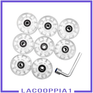 [Lacooppia1] ล้อสเก็ตบอร์ด แบบเรืองแสง ทนทาน พร้อมไฟ LED 8 ชิ้น