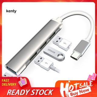 Kt* ฮับ Usb 4-in-1 อะลูมิเนียม ขนาดเล็ก แบบพกพา พร้อมพอร์ต Usb-a 4 พอร์ต สําหรับแล็ปท็อป