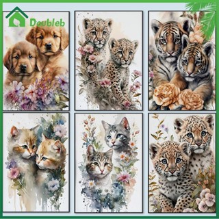 【Doub X ✮】ภาพวาดปักเพชร ทรงกลม ลายสัตว์ 5D DIY สําหรับตกแต่งบ้าน ✮