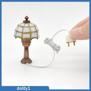 [Dolity1] โคมไฟข้างเตียง โมเดลเฟอร์นิเจอร์ ขนาดเล็ก สเกล 1:12 สําหรับตกแต่งบ้าน