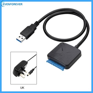 Ev สายเคเบิลอะแดปเตอร์แปลงฮาร์ดไดรฟ์ USB3 0 เป็น USB3 0 3 5 นิ้ว น้ําหนักเบา ปลั๊ก US UK