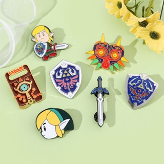 เข็มกลัด รูปการ์ตูนเกมอาวุธ สัญลักษณ์สัญลักษณ์ Zelda Wilderness Breath Enamel Pins ของขวัญให้เพื่อน