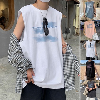 เสื้อยืดลําลอง คอกลม แขนสั้น พิมพ์ลายตัวอักษร แนวสตรีทฮิปฮอป ขนาดใหญ่ สไตล์เกาหลี สําหรับผู้ชาย【M-5XL】