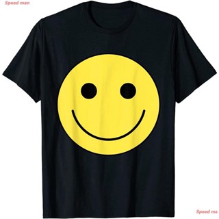 [S-5XL] เสื้อยืดครอปน่ารัก ผู้ชาย เสื้อยืด Smiley Face T-Shirt เสื้อคู่ ยุโรปและอเมริกา เสื้อยืดผู้ชาย คู่S-5XL