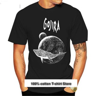 เสื้อยืดคอกลม ผ้าฝ้าย 100% พิมพ์ลายปลาวาฬ Gojira Flying สําหรับผู้ชาย