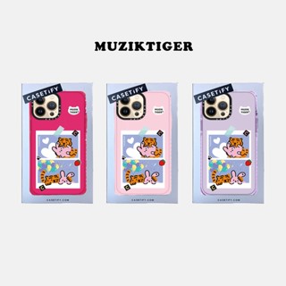 Casetify เคสโทรศัพท์มือถือแบบนิ่ม TPU ลาย MUZIKTIGER &amp; RABBIT สําหรับ IPhone 14 13 12 11 Pro MAX Mini XS MAX XR X SE 6 6S 7 8 Plus