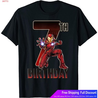 [S-5XL] SKTT1 Marvelเสื้อยืดยอดนิยม Marvel Iron Man 7th Birthday Action Pose Graphic T-Shirt Marvel Mens Womens T-shir