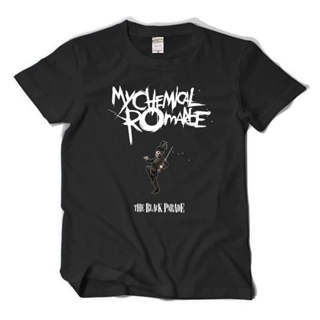 เสื้อยืดแขนสั้นsummer My Chemical Romance Rock Men T Shirt Classic MCR Tops Cotton T Shirt Mens Black Fathers Day Mothe