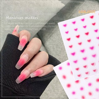 Sj_✿สติกเกอร์กลิตเตอร์ไล่โทนสี รูปหัวใจ 3D สีชมพู สําหรับตกแต่งเล็บ DIY