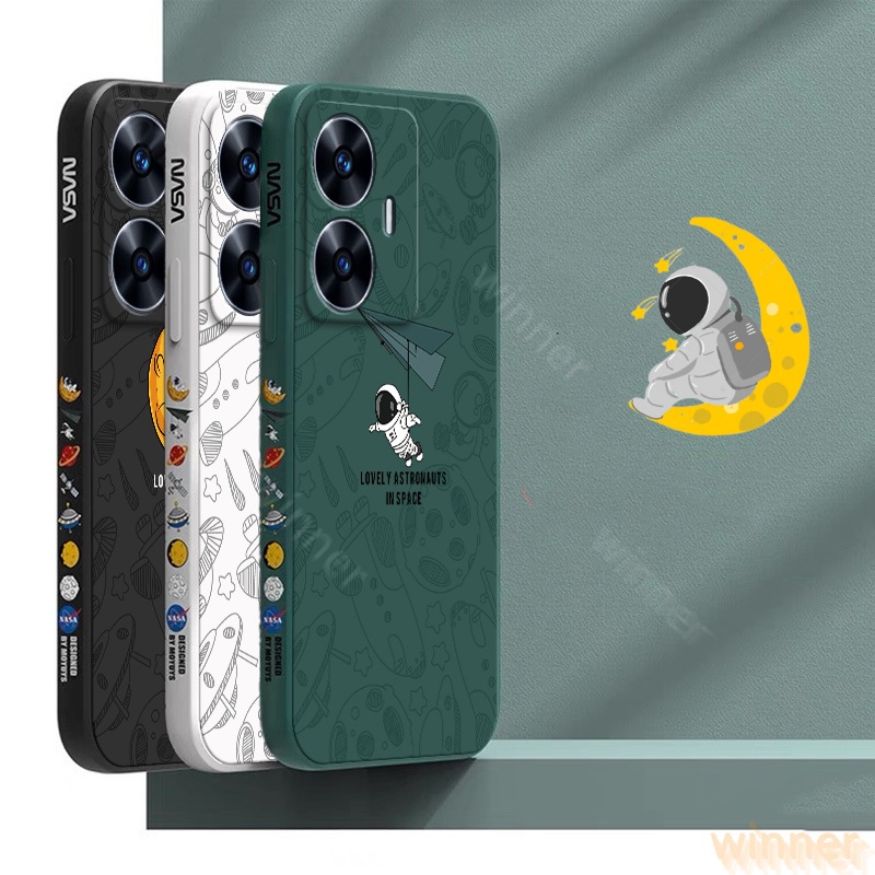 เคส Realme C55 C35 C30 C30S C25 C12 C15 C21 C31 C21Y C25Y C20 C11 C3 C2 โทรศัพท์มือถือ ลายธีมนักบินอวกาศ สําหรับ TKR