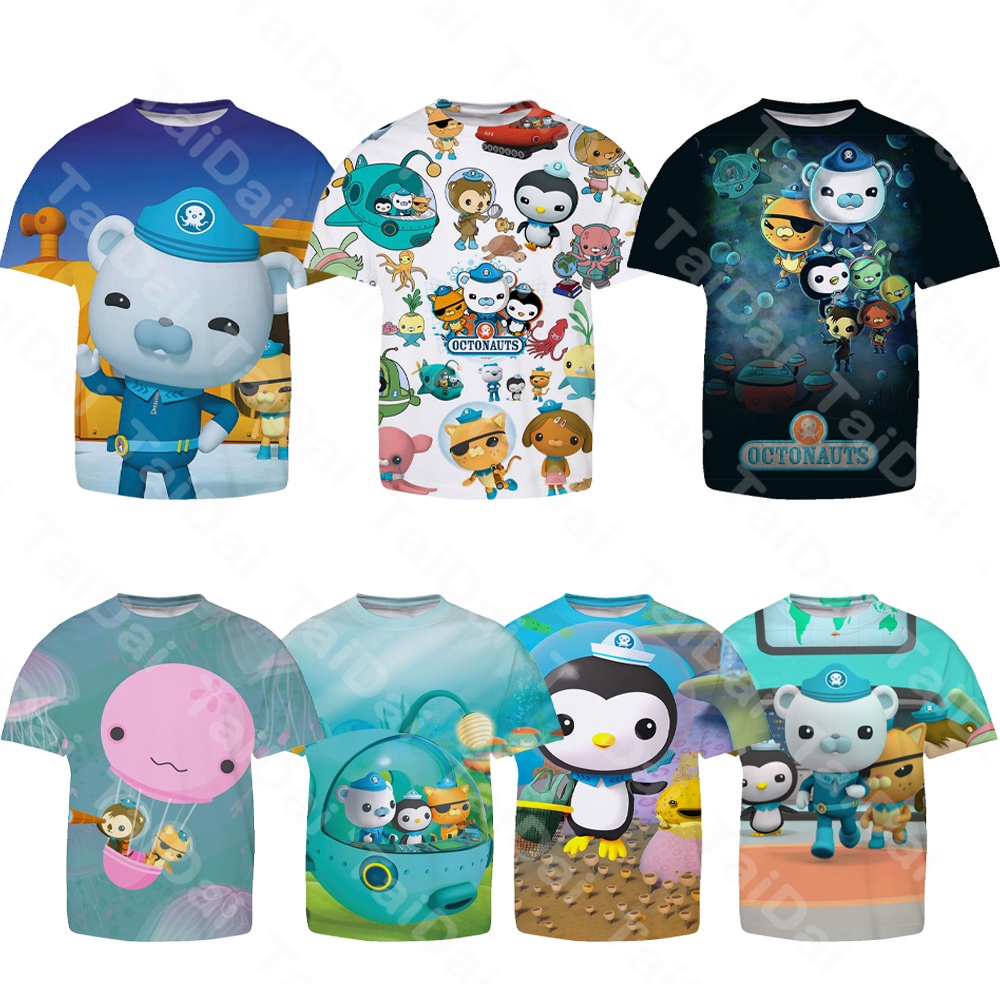 เด็ก Octonauts รูปแบบ 3D การพิมพ์ T เสื้อเด็กชายหญิงฤดูร้อนเด็กเสื้อยืด