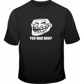 T-shirt Troll Face Meme You Mad Bro? เสื้อยืด ทรงหลวม พิมพ์ลายเกมเมอร์ Web Geek สําหรับผู้ชาย S-5XL