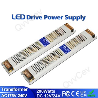 ไดรเวอร์ 200W บางพิเศษ สําหรับแถบ LED แหล่งจ่ายไฟแรงดันไฟฟ้าคงที่ DC 12V 24V หม้อแปลงไฟ 200W