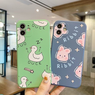 เคสป้องกันโทรศัพท์มือถือ ลายกระต่ายริบบิ้น สําหรับ Apple Iphone 12mini 14Pro 14 13 11 7 8P 13