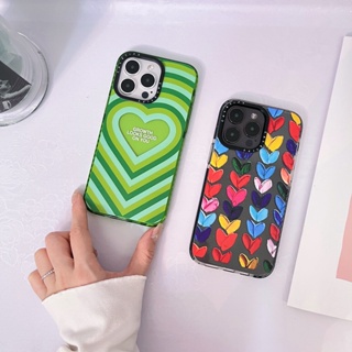 【Colorful Love】casetify เคสโทรศัพท์มือถือ TPU นิ่ม แบบใส ลายหัวใจ สําหรับ iPhone 14 Pro max 14 Pro 13 Pro max 12 Pro max 11 11Pro max 12