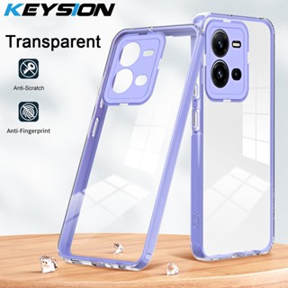 Keysion เคสโทรศัพท์มือถือ TPU PC แบบใส กันกระแทก ปิดด้านหลัง 2 in 1 สําหรับ VIVO V25 5G V25e VIVO X80 Lite