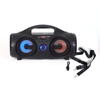 Sherman J-3333 ลำโพงบลูทูธ double bass speaker เชอร์แมน เบสคู่ ดีไซน์ทรงกระบอก USB MP3 J3333