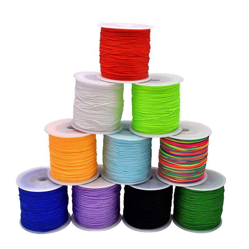 ไนลอนสี No. 0.8 มม. 50 หลา / ม้วน ด้ายหยกไต้หวัน สําหรับถักสร้อยข้อมือ จี้พู่ DIY 72 ชิ้น