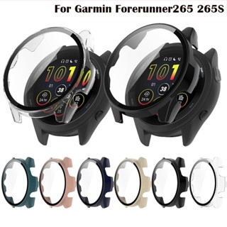 เคสป้องกันเต็มรูปแบบ สําหรับ Garmin Forerunner 265 Forerunner 265S ป้องกันหน้าจอ + ฟิล์มกระจกนิรภัย