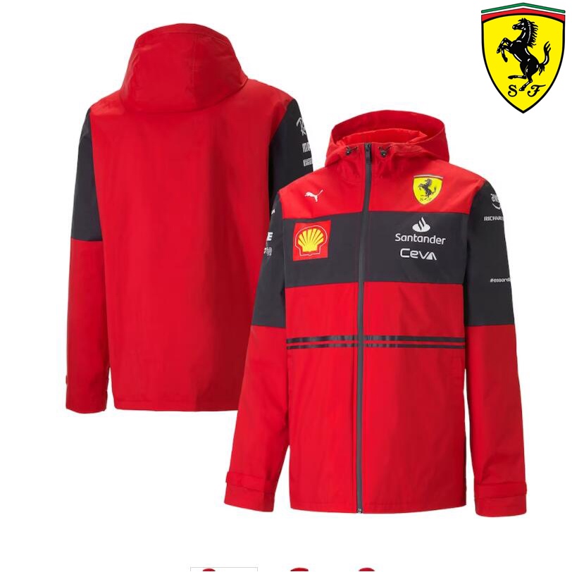 เสื้อแจ็กเก็ตแขนยาว มีฮู้ด ลายทีมแข่งรถ F1 Scuderia Ferrari 2022 F1 แฟชั่นฤดูใบไม้ผลิ สําหรับผู้ชาย และผู้หญิง 2022