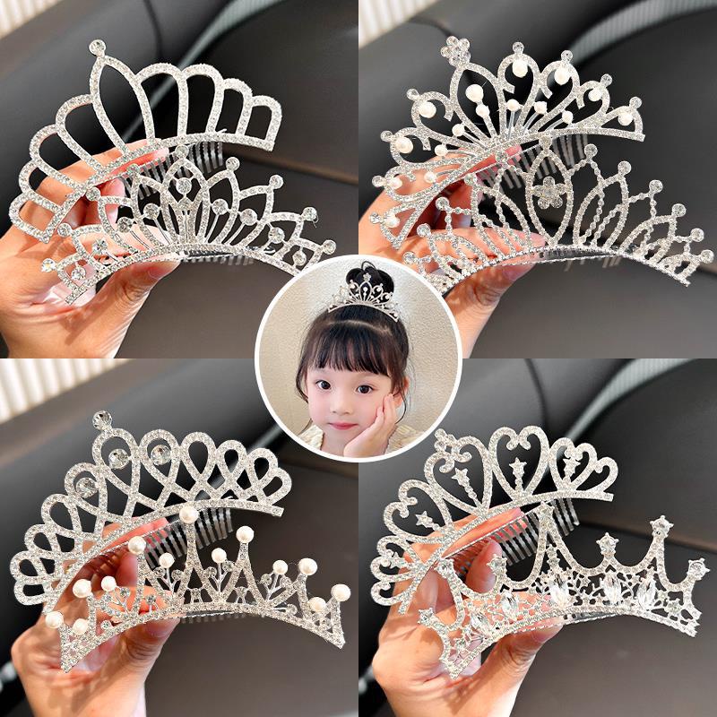 เด็ก ' s มงกุฎหวีผมเจ้าหญิง ' s ประสิทธิภาพวันเกิด มงกุฎ เด็กผู้หญิง กันลื่น กิ๊บอารมณ์ พลอยเทียม เครื่องประดับผม