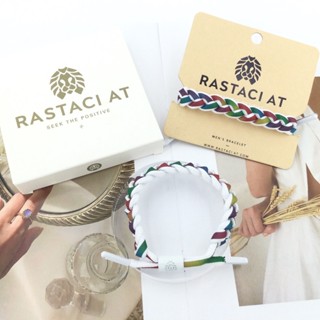 RASTAClAT สร้อยข้อมือบุรุษถักสีรุ้งสีขาวมีกล่องของขวัญพรีเมี่ยมสร้อยข้อมือเชือกปมสร้อยข้อมือเชือกสีขาวธรรมชาติและสีรุ้งเครื่องประดับคู่ของขวัญของขวัญวันเกิด