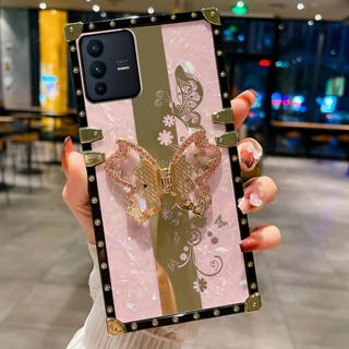 ใหม่ เคสโทรศัพท์มือถือแบบกระจก ลายผีเสื้อ ไฮเอนด์ แฟชั่น สําหรับ Vivo V27 V27e V25 V25 Pro V23 V23e V21 V21e