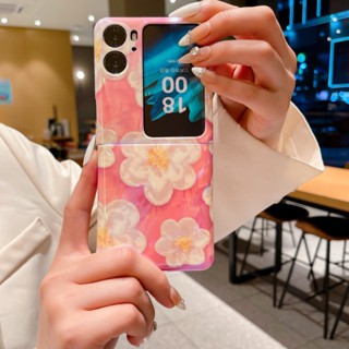 ใหม่ เคสป้องกันโทรศัพท์มือถือ ลายภาพวาดสีน้ํามัน รูปดอกไม้ สําหรับ OPPO Find N2 Flip findn2flip