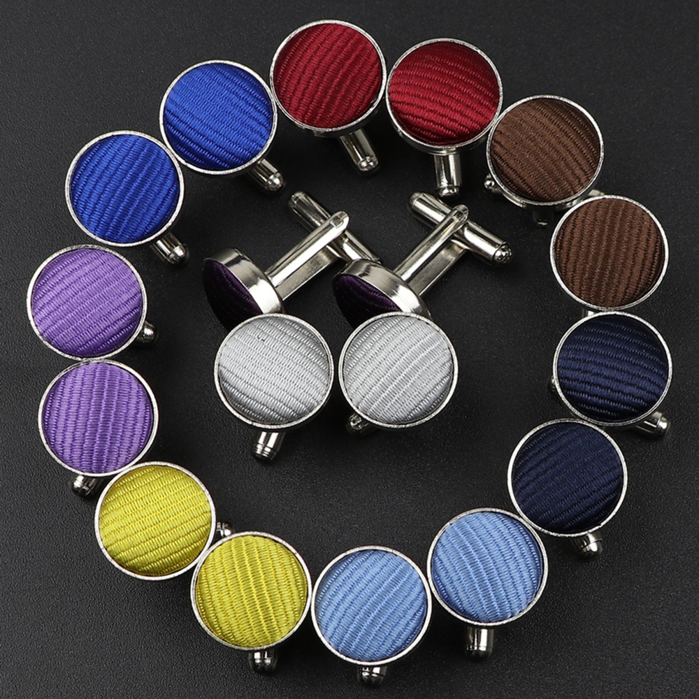 Zonfaz ผู ้ ชายแฟชั ่ นรอบถัก Cufflinks สําหรับสุภาพบุรุษงานแต ่ งงานชุดเสื ้ อ Cuff ปุ ่ มสีทึบ Cufflink อุปกรณ ์ เสริมของขวัญ