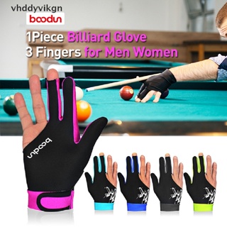 Vhdd Lycra ถุงมือเล่นสนุ๊กเกอร์ บิลเลียด มือซ้าย ขวา สามนิ้ว TH