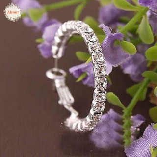 Ahour Hoop ต่างหูของขวัญ Rhinestone Diamante ต่างหู